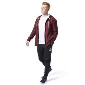 Reebok Training Essentials Twill Kapuzenpullover Herren - Bordeaux - DE 459-YFJ